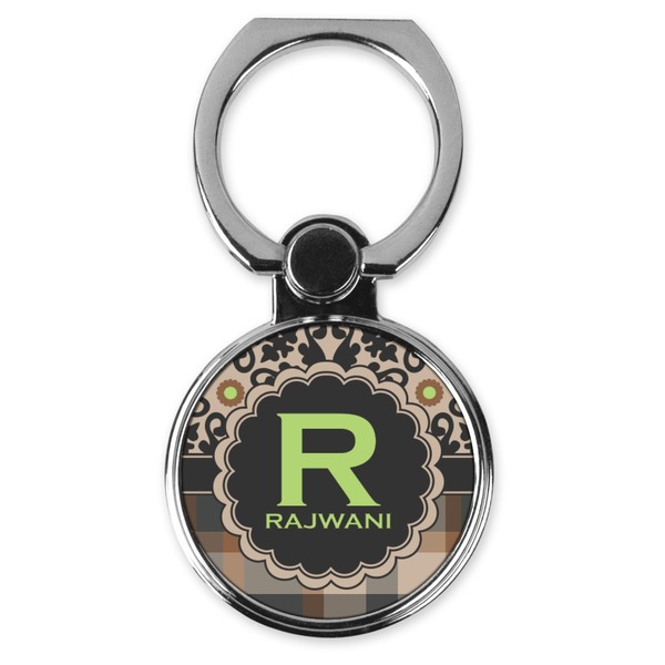 Custom Moroccan Mosaic & Plaid Cell Phone Ring Stand & Holder (Personalized)