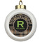 Moroccan Mosaic & Plaid Ceramic Ball Ornament (Personalized)