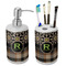 Moroccan Mosaic & Plaid Ceramic Bathroom Accessories Set (Personalized)