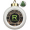 Moroccan Mosaic & Plaid Ceramic Ball Ornament - Christmas Tree (Personalized)