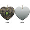 Moroccan Mosaic & Plaid Ceramic Flat Ornament - Heart Front & Back (APPROVAL)