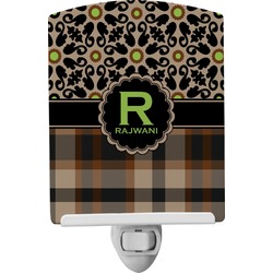 Moroccan Mosaic & Plaid Ceramic Night Light (Personalized)