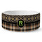 Moroccan Mosaic & Plaid Ceramic Dog Bowl (Personalized)