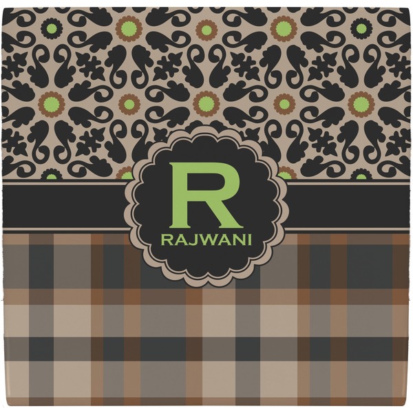 Custom Moroccan Mosaic & Plaid Ceramic Tile Hot Pad (Personalized)