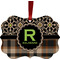 Moroccan Mosaic & Plaid Christmas Ornament (Front View)
