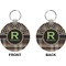 Moroccan Mosaic & Plaid Circle Keychain (Front + Back)