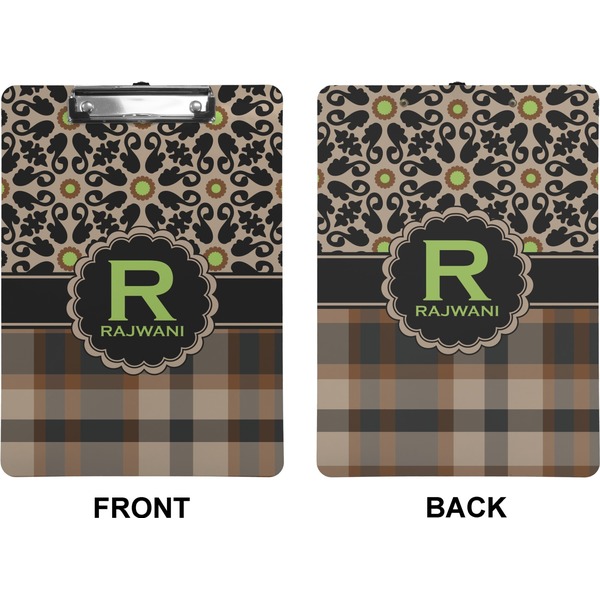 Moroccan Mosaic & Plaid Clipboard (Letter) (Front + Back)