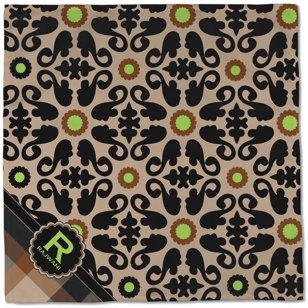 Moroccan Mosaic & Plaid Cloth Napkins - Personalized Dinner (Full Open)