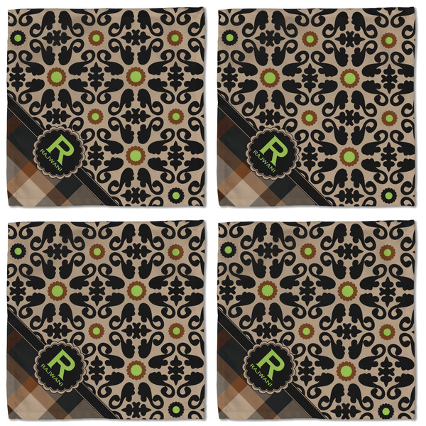 Moroccan Mosaic & Plaid Cloth Napkins - Personalized Lunch (APPROVAL) Set of 4