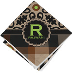 Moroccan Mosaic & Plaid Cloth Cocktail Napkin - Single w/ Name and Initial