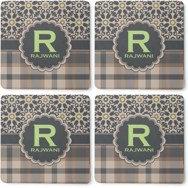 Moroccan Mosaic & Plaid Coaster Rubber Back - Apvl