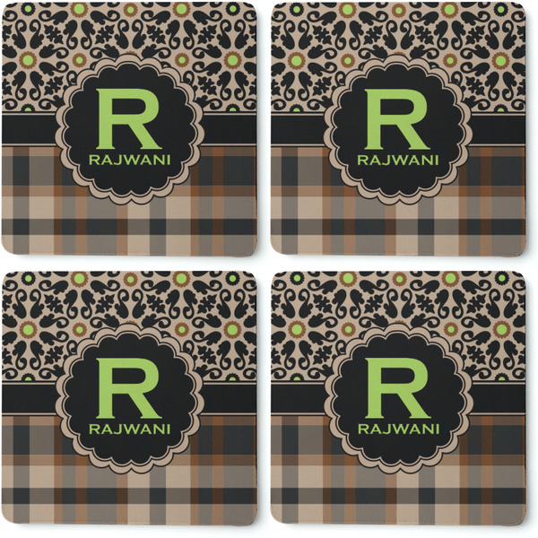 Moroccan Mosaic & Plaid Coaster Rubber Back - Apvl