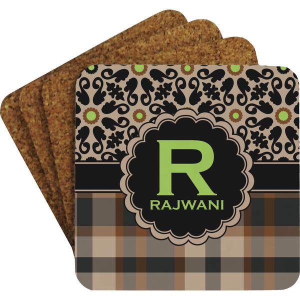 Moroccan Mosaic & Plaid Coaster Set (Personalized)