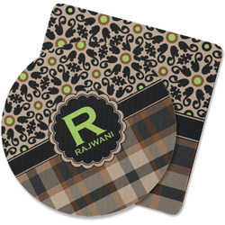 Moroccan Mosaic & Plaid Rubber Backed Coaster (Personalized)