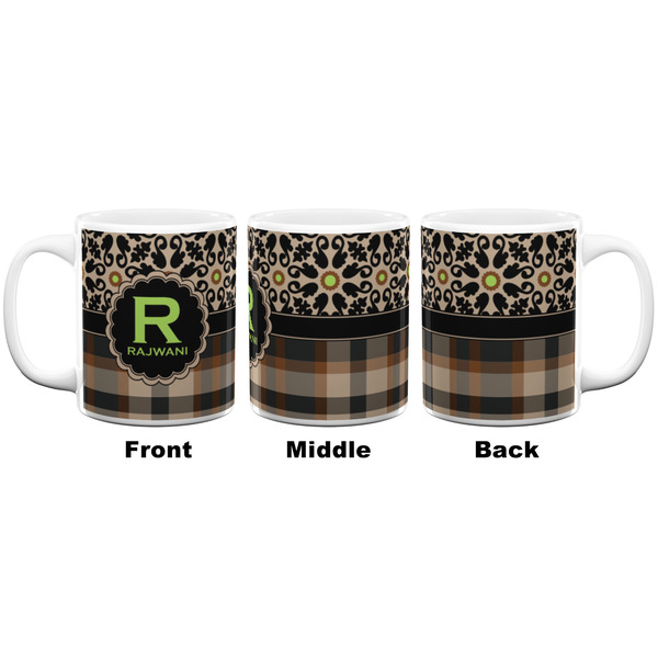 Moroccan Mosaic & Plaid Coffee Mug - 11 oz - White APPROVAL