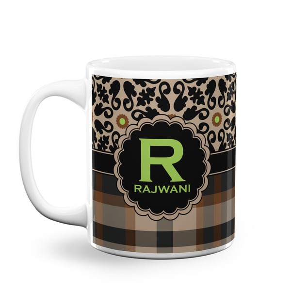 Custom Moroccan Mosaic & Plaid Coffee Mug (Personalized)