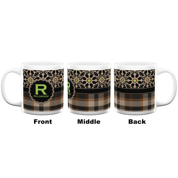 Moroccan Mosaic & Plaid Coffee Mug - 20 oz - White APPROVAL