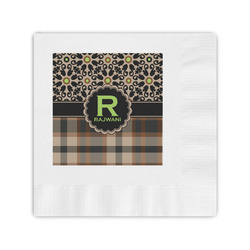 Moroccan Mosaic & Plaid Coined Cocktail Napkins (Personalized)
