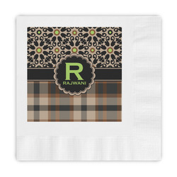 Moroccan Mosaic & Plaid Embossed Decorative Napkins (Personalized)