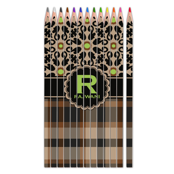 Custom Moroccan Mosaic & Plaid Colored Pencils (Personalized)