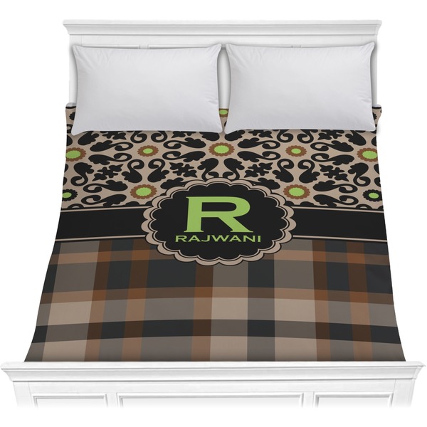 Custom Moroccan Mosaic & Plaid Comforter - Full / Queen (Personalized)