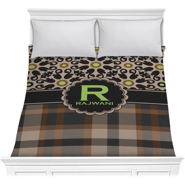 Custom Moroccan Mosaic & Plaid Comforter - Full / Queen (Personalized)