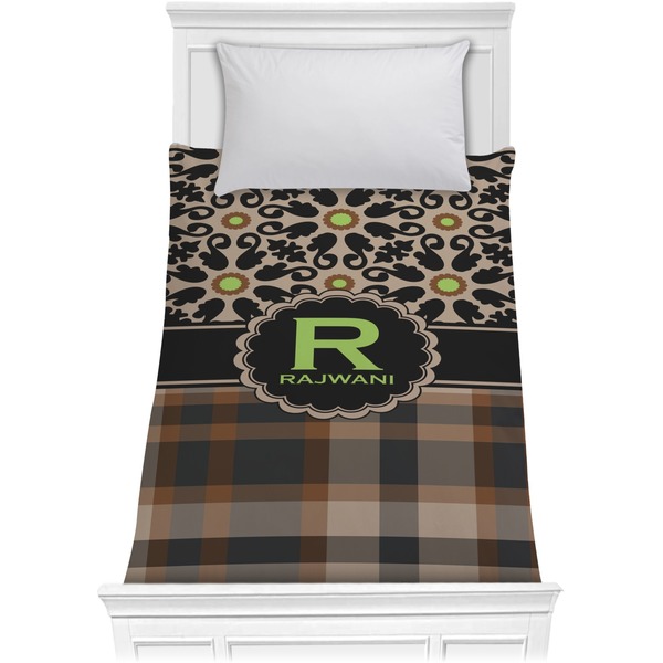 Custom Moroccan Mosaic & Plaid Comforter - Twin XL (Personalized)
