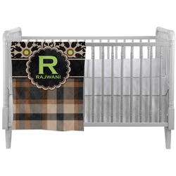 Moroccan Mosaic & Plaid Crib Comforter / Quilt (Personalized)