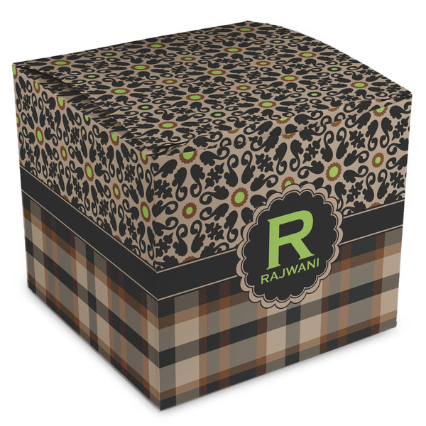 Custom Moroccan Mosaic & Plaid Cube Favor Gift Boxes (Personalized)