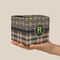 Moroccan Mosaic & Plaid Cube Favor Gift Box - On Hand - Scale View