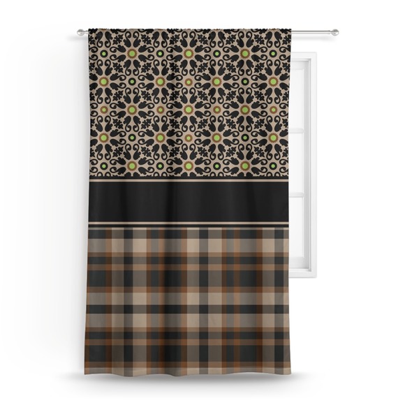 Custom Moroccan Mosaic & Plaid Curtain - 50"x84" Panel