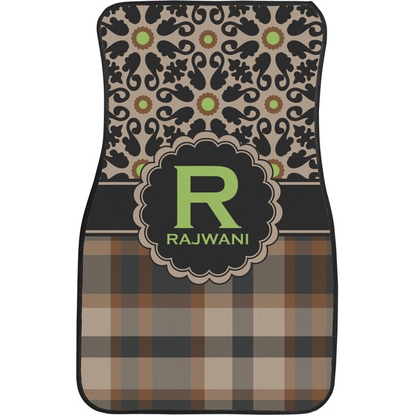 Moroccan Mosaic & Plaid Custom Car Floor Mats (Front Seat)
