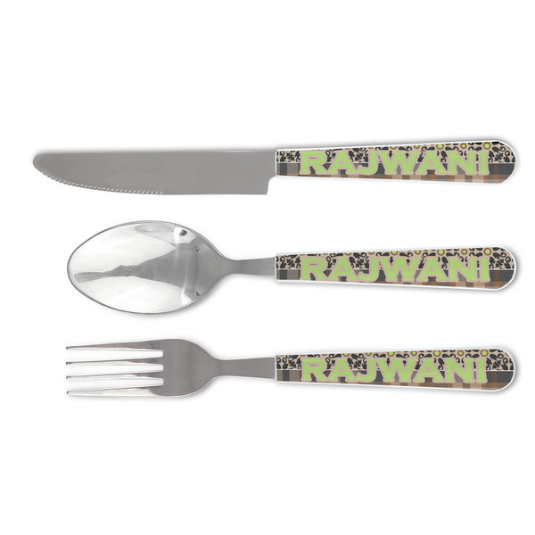 Custom Moroccan Mosaic & Plaid Cutlery Set (Personalized)