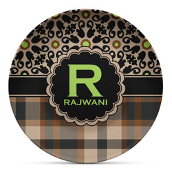 Moroccan Mosaic & Plaid Microwave Safe Plastic Plate - Composite Polymer (Personalized)