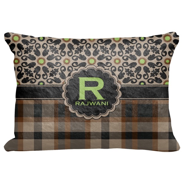 Custom Moroccan Mosaic & Plaid Decorative Baby Pillowcase - 16"x12" (Personalized)