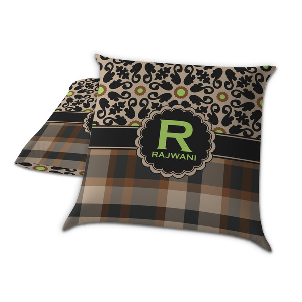 Moroccan Mosaic & Plaid Decorative Pillow Case - TWO