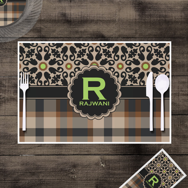 Moroccan Mosaic & Plaid Disposable Paper Placemat - In Context