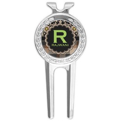 Moroccan Mosaic & Plaid Golf Divot Tool & Ball Marker (Personalized)