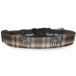 Moroccan Mosaic & Plaid Deluxe Dog Collar - Large (13" to 21") (Personalized)