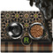 Moroccan Mosaic & Plaid Dog Food Mat - Large w/ Name and Initial
