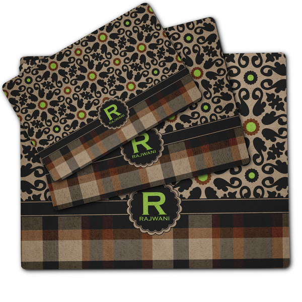 Moroccan Mosaic & Plaid Dog Food Mat - MAIN (sm, med, lrg)