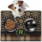 Moroccan Mosaic & Plaid Dog Food Mat - Medium w/ Name and Initial
