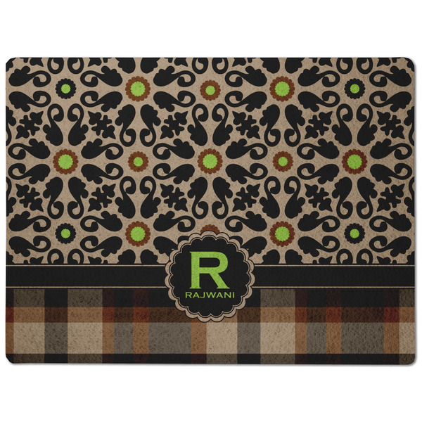 Moroccan Mosaic & Plaid Dog Food Mat - Medium without bowls