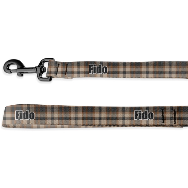 Custom Moroccan Mosaic & Plaid Deluxe Dog Leash - 4 ft (Personalized)