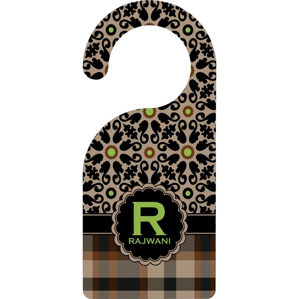 Custom Moroccan Mosaic & Plaid Door Hanger (Personalized)