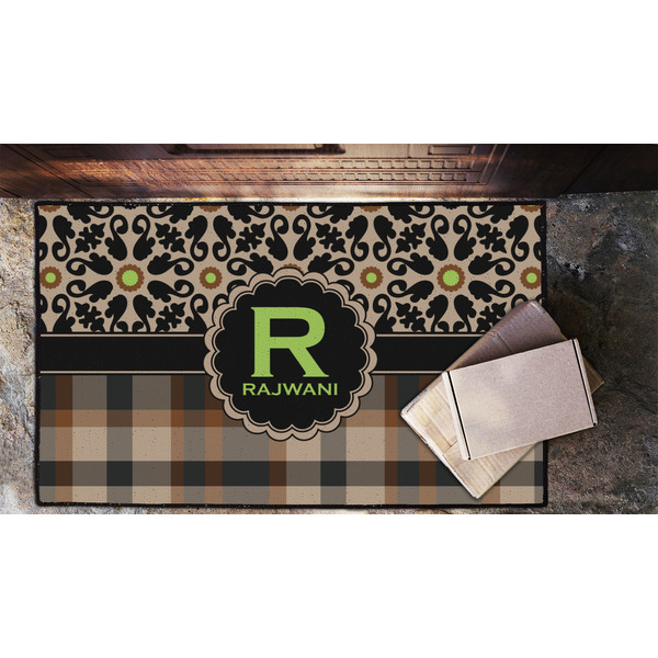 Moroccan Mosaic & Plaid Door Mat - LIFESTYLE (Lrg)