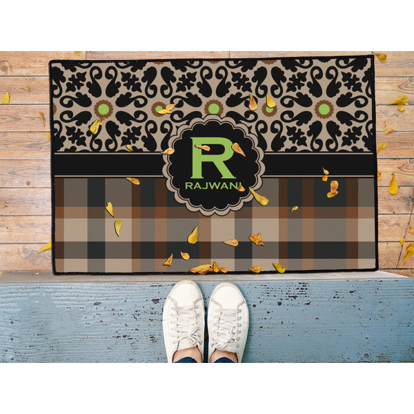 Moroccan Mosaic & Plaid Door Mat - LIFESTYLE (Med)