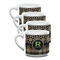 Moroccan Mosaic & Plaid Double Shot Espresso Cups - Set of 4 (Personalized)