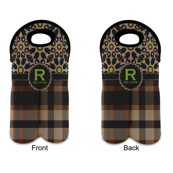 Moroccan Mosaic & Plaid Double Wine Tote - APPROVAL (new)