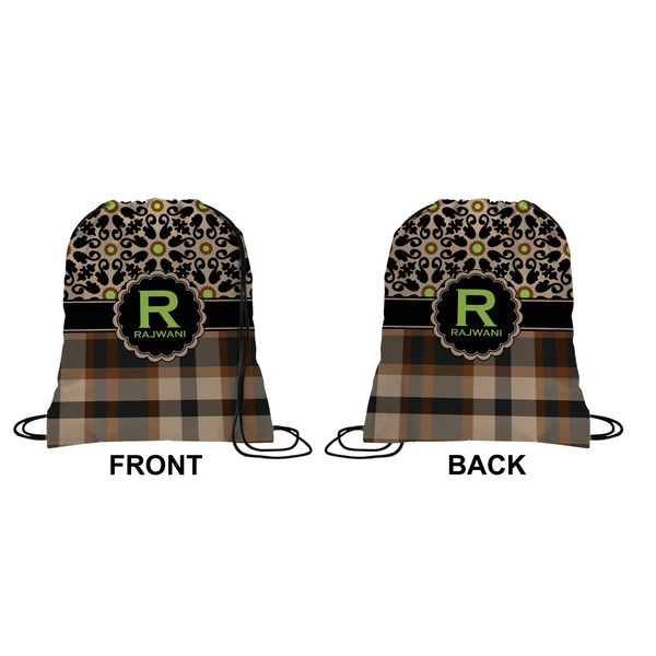 Moroccan Mosaic & Plaid Drawstring Backpack